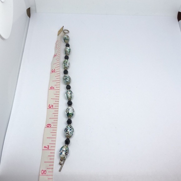 ARTISAN foil art glass bracelet boho style great for layering toggle clasp - Picture 4 of 7